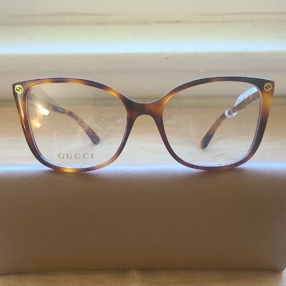 NEW & AUTHENTIC EYEGLASSES GUCCI MODEL 0026O, COLOR HAVANA-TOR, 53-17-140, - Picture 1 of 3